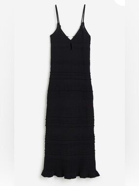 XS H&M CROCHET-LOOK DRESS BLACK